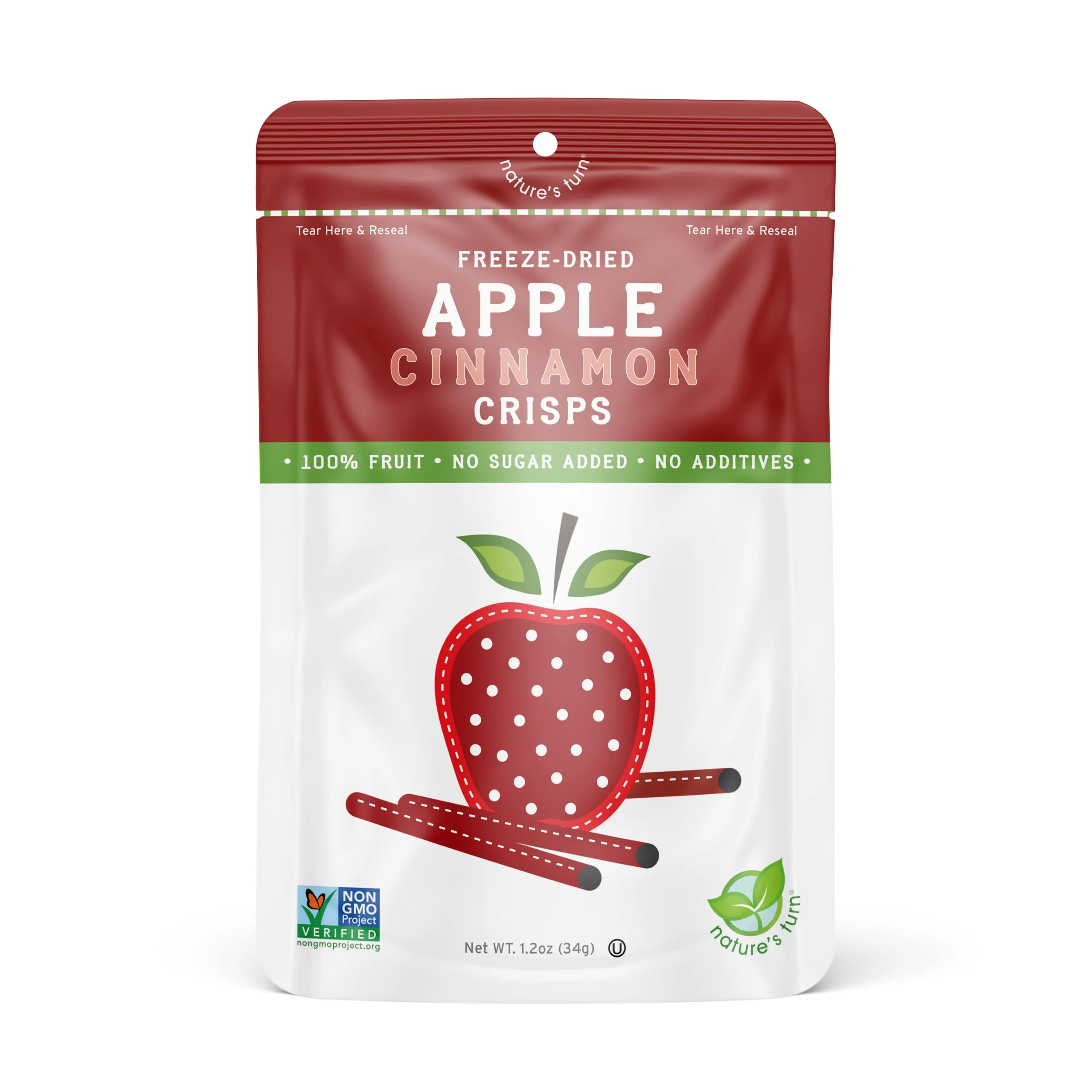 Nature’s Turn Freeze-Dried Fruit Snacks, Apple Cinnamon Crisps - Pack of 6 (1.2 oz Each) - Image 2