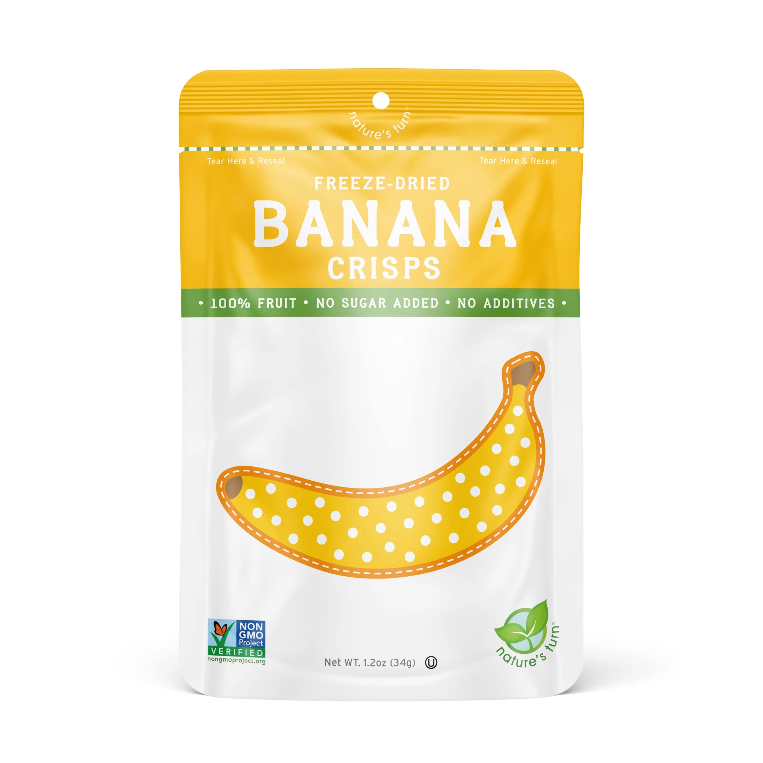 Nature’s Turn Freeze-Dried Fruit Snacks, Banana Crisps - Pack of 6 (1.2 oz Each) - Image 2