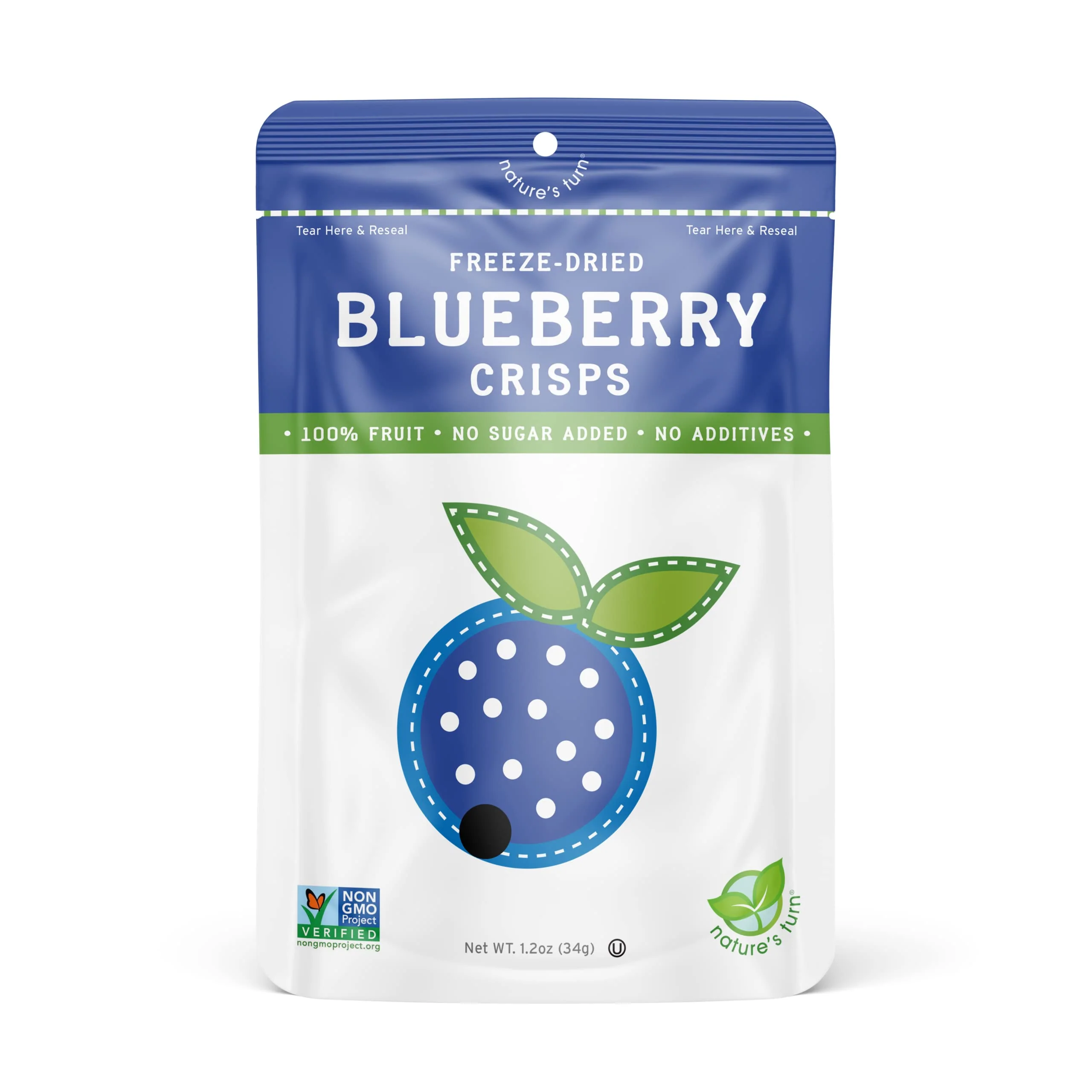 Nature’s Turn Freeze-Dried Fruit Snacks, Blueberry Crisps - Pack of 6 (1.2 oz Each) - Image 2