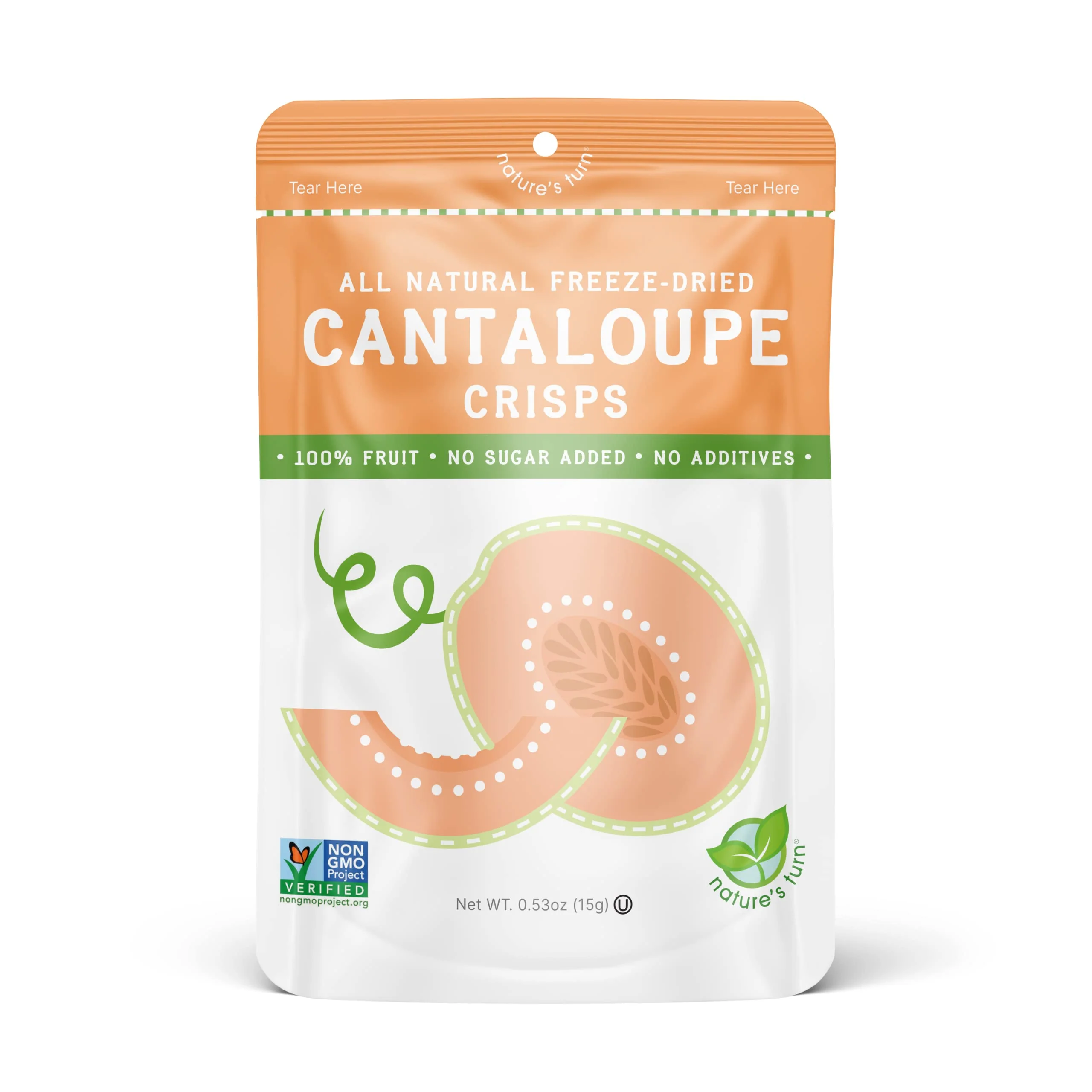 Nature’s Turn Freeze-Dried Fruit Snacks, Cantaloupe Crisps - Pack of 6 (0.53 oz Each) - Image 2
