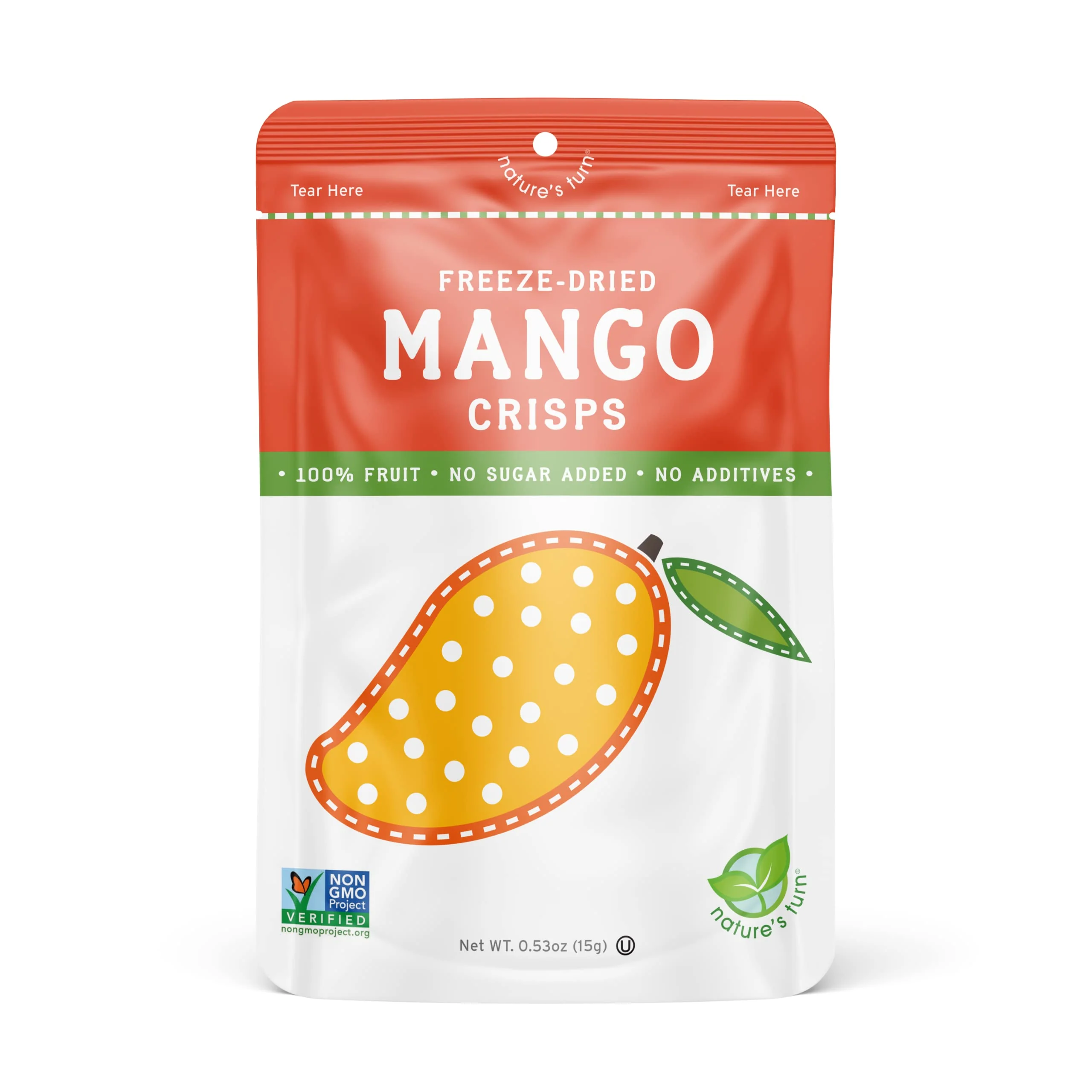 Natureās Turn Freeze-Dried Fruit Snacks, Mango Crisps - Pack of 12 (0.53 oz Each) - Image 2