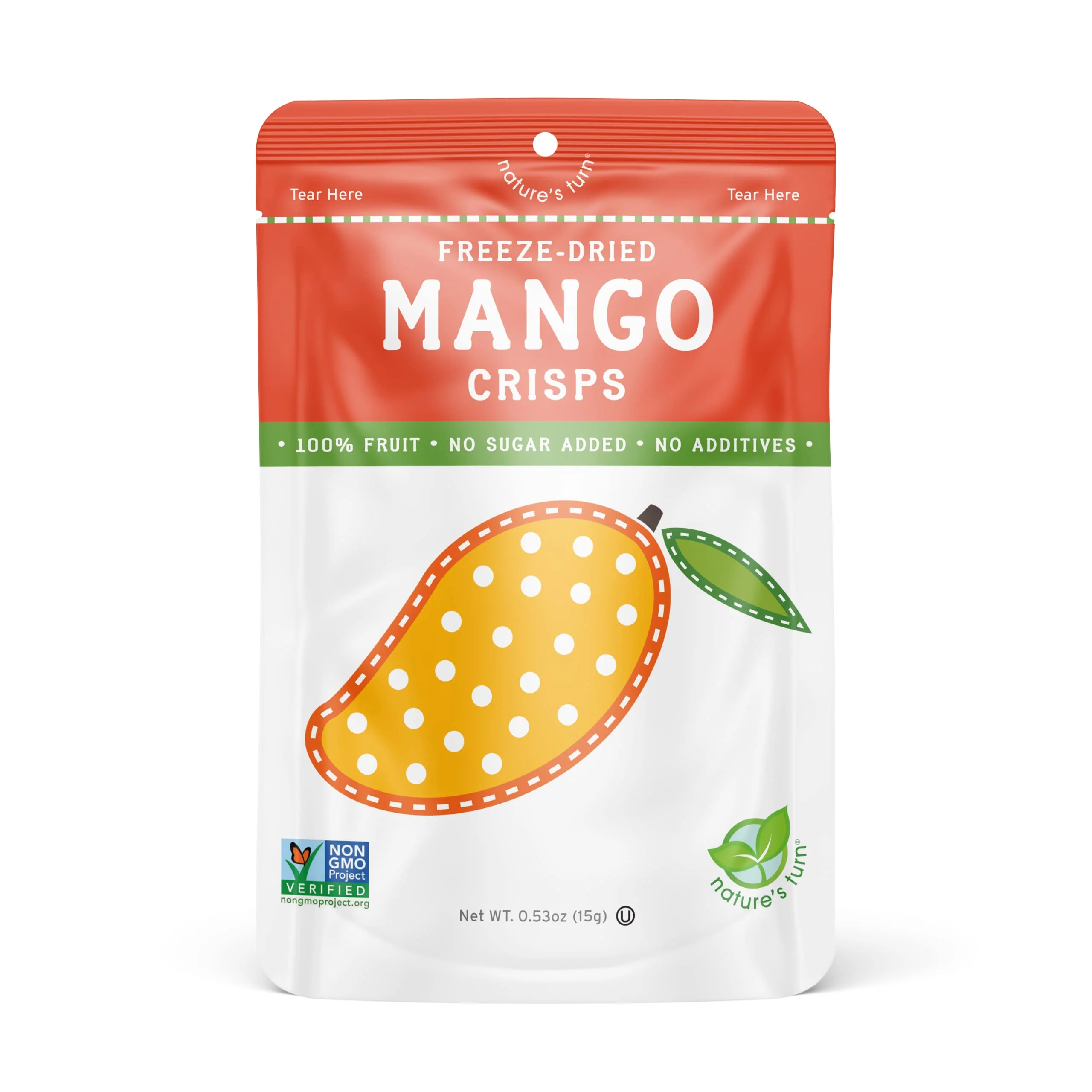 Nature’s Turn Freeze-Dried Fruit Snacks, Mango Crisps - Pack of 6 (0.53 oz Each) - Image 2