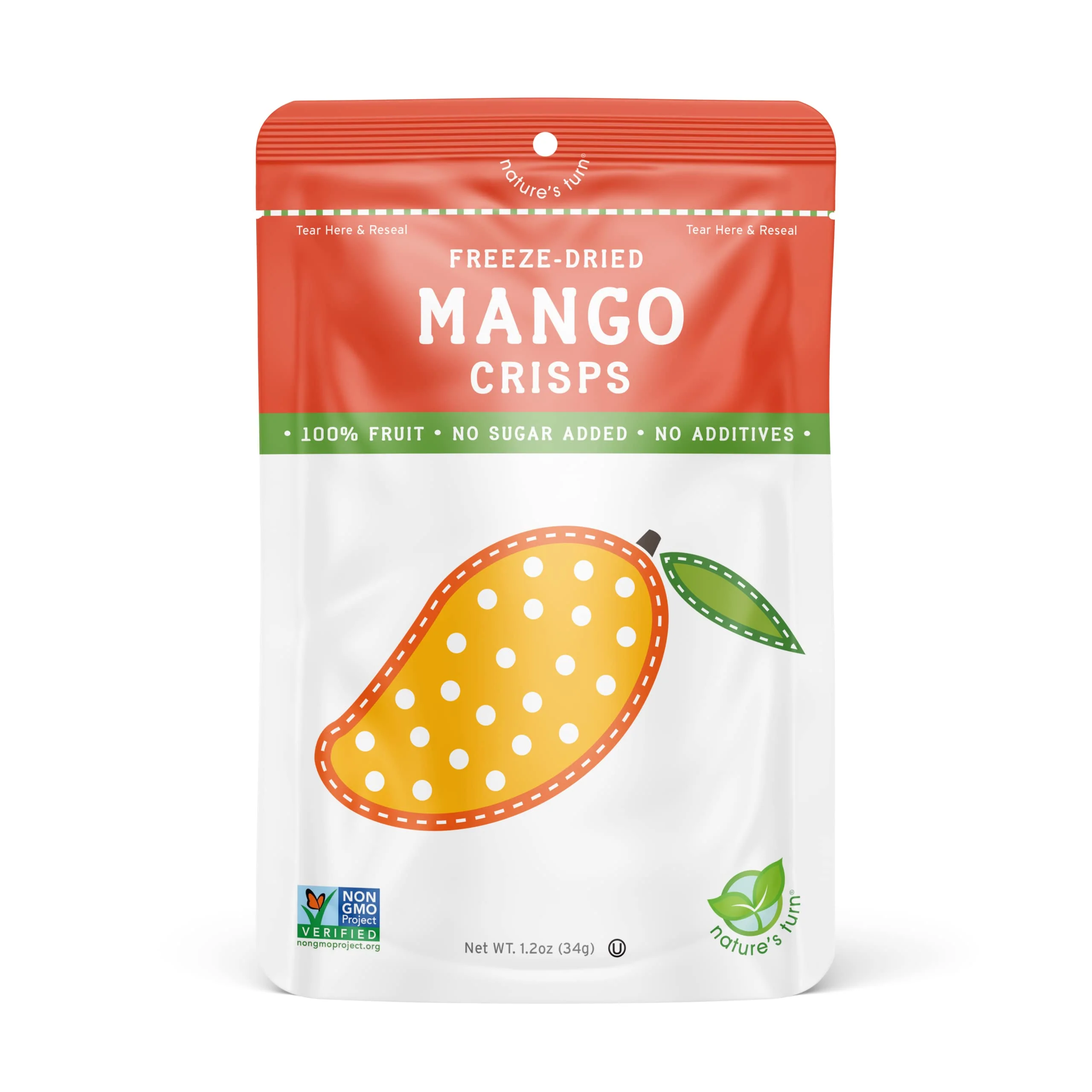Nature’s Turn Freeze-Dried Fruit Snacks, Mango Crisps - Pack of 6 (1.2 oz Each) - Image 2