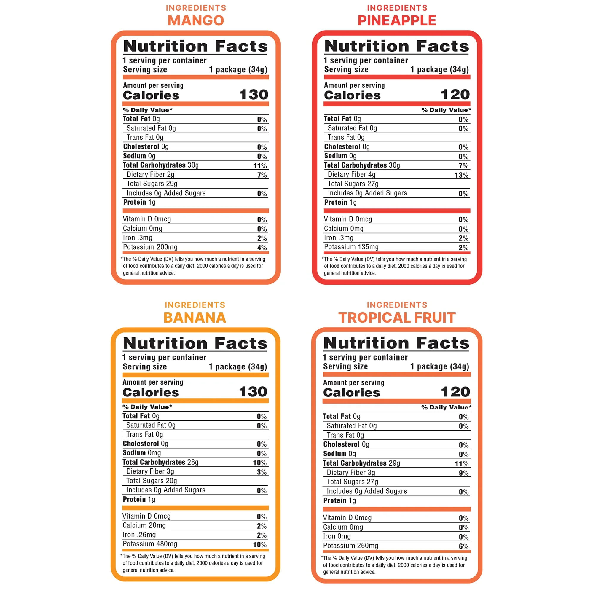 Nature’s Turn Freeze-Dried Fruit Snacks, Mixed Tropical (Mango, Pineapple, Banana) Fruit Crisps - Pack of 4 (1.2 oz Each) - Image 3