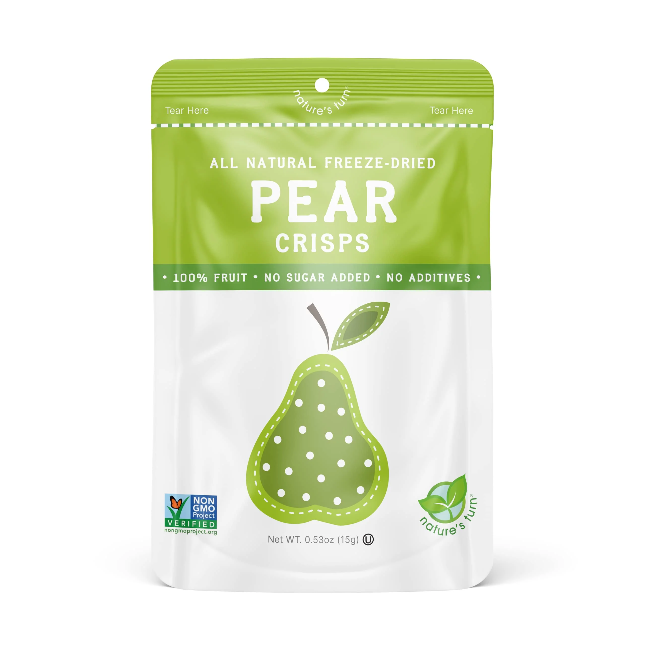 Nature’s Turn Freeze-Dried Fruit Snacks, Pear Crisps - Pack of 6 (0.53 oz Each) - Image 2