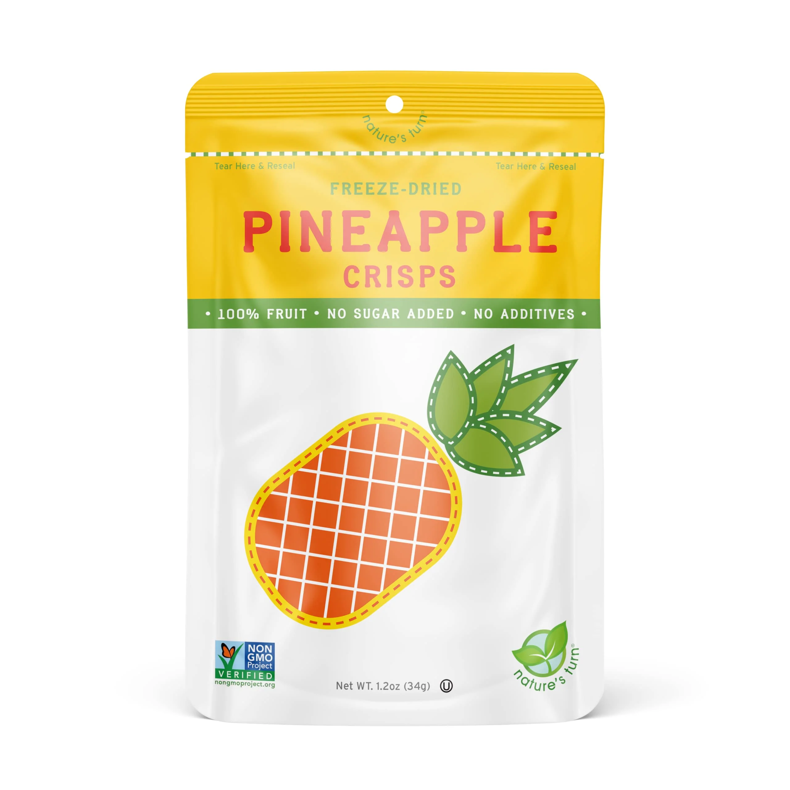 Nature’s Turn Freeze-Dried Fruit Snacks, Pineapple Crisps - Pack of 6 (1.2 oz Each) - Image 2