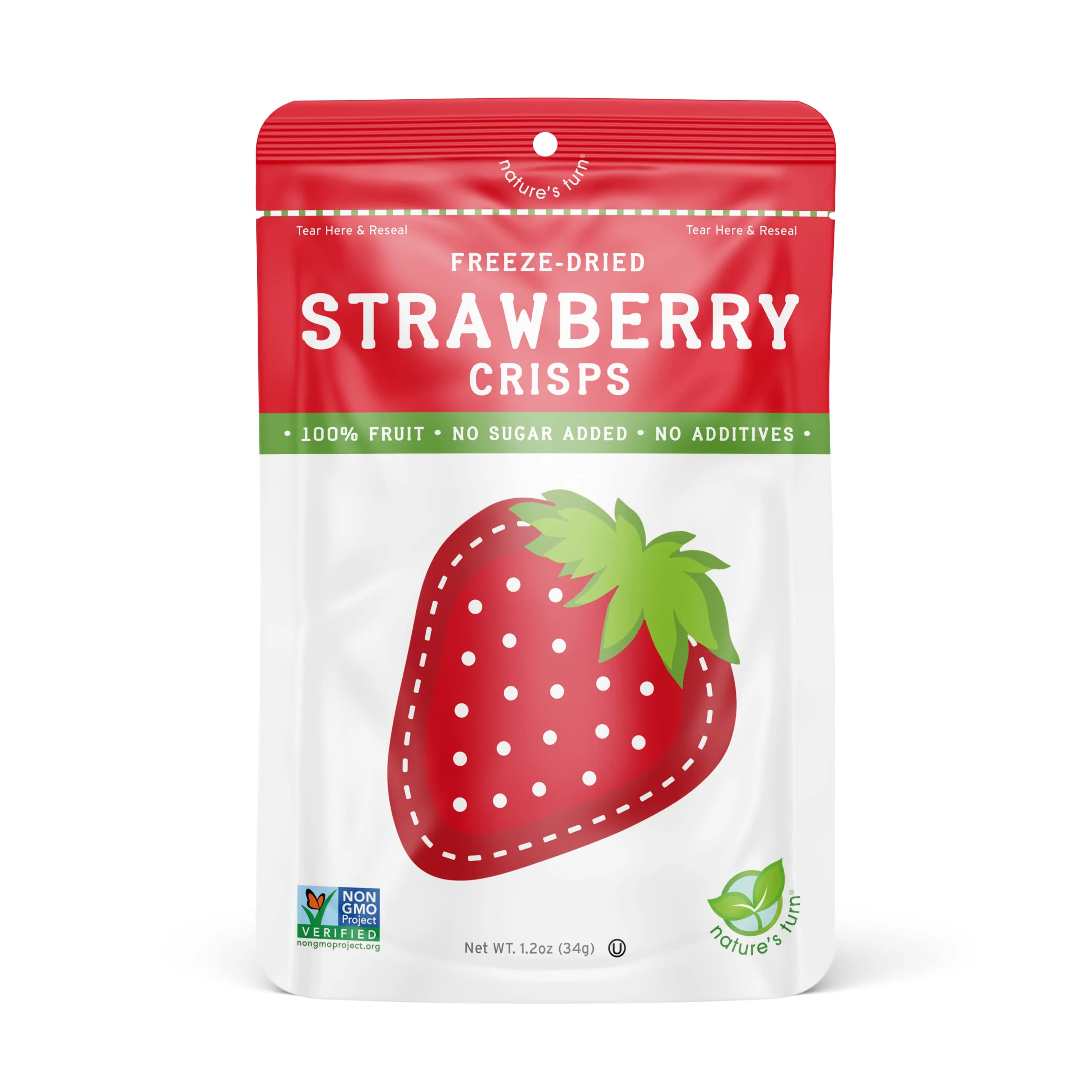 Nature’s Turn Freeze-Dried Fruit Snacks, Strawberry Crisps - Pack of 6 (1.2 oz Each) - Image 2