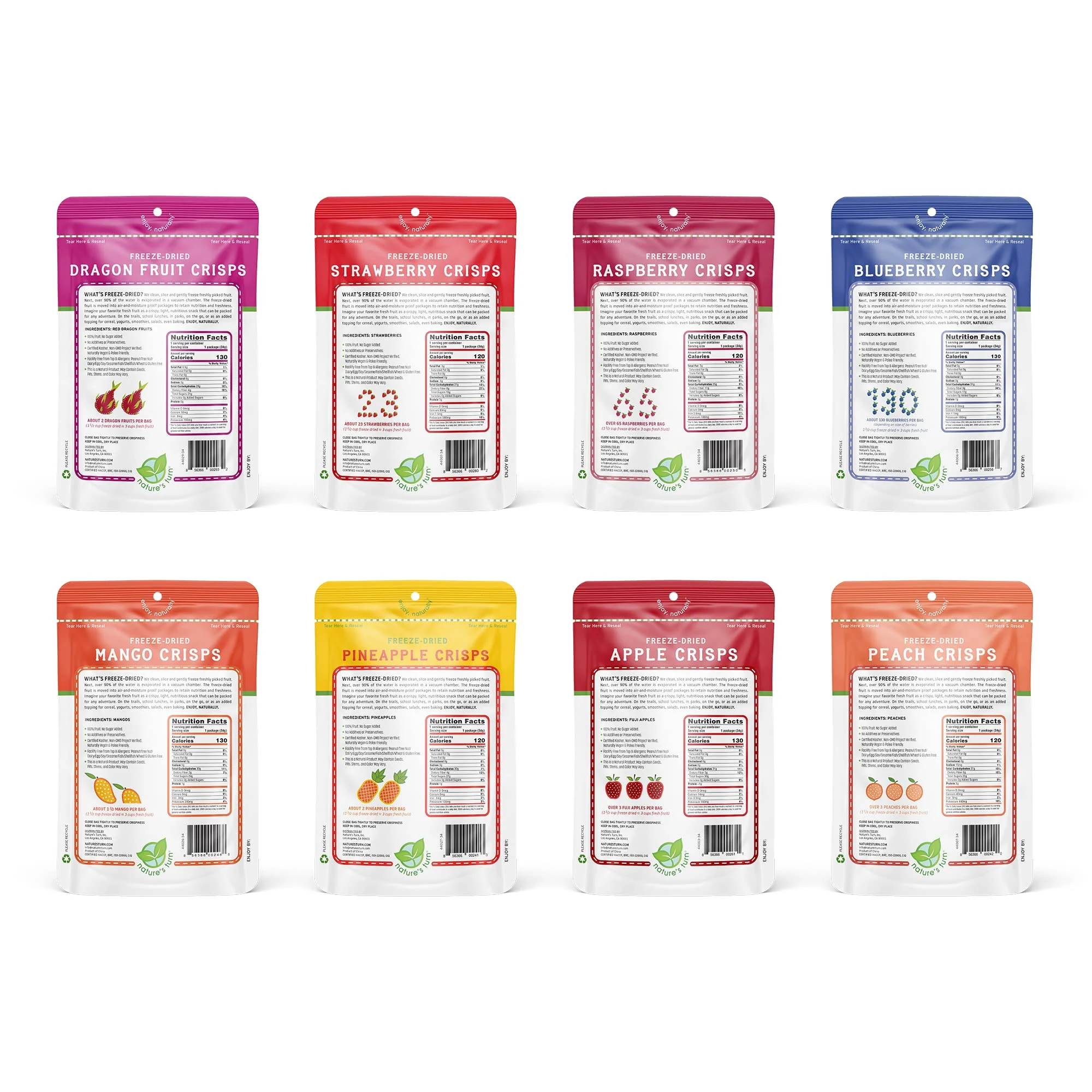 Nature’s Turn Freeze-Dried Fruit Snacks, Superfruit Variety - Pack of 8 (1.2oz Each) - Image 2