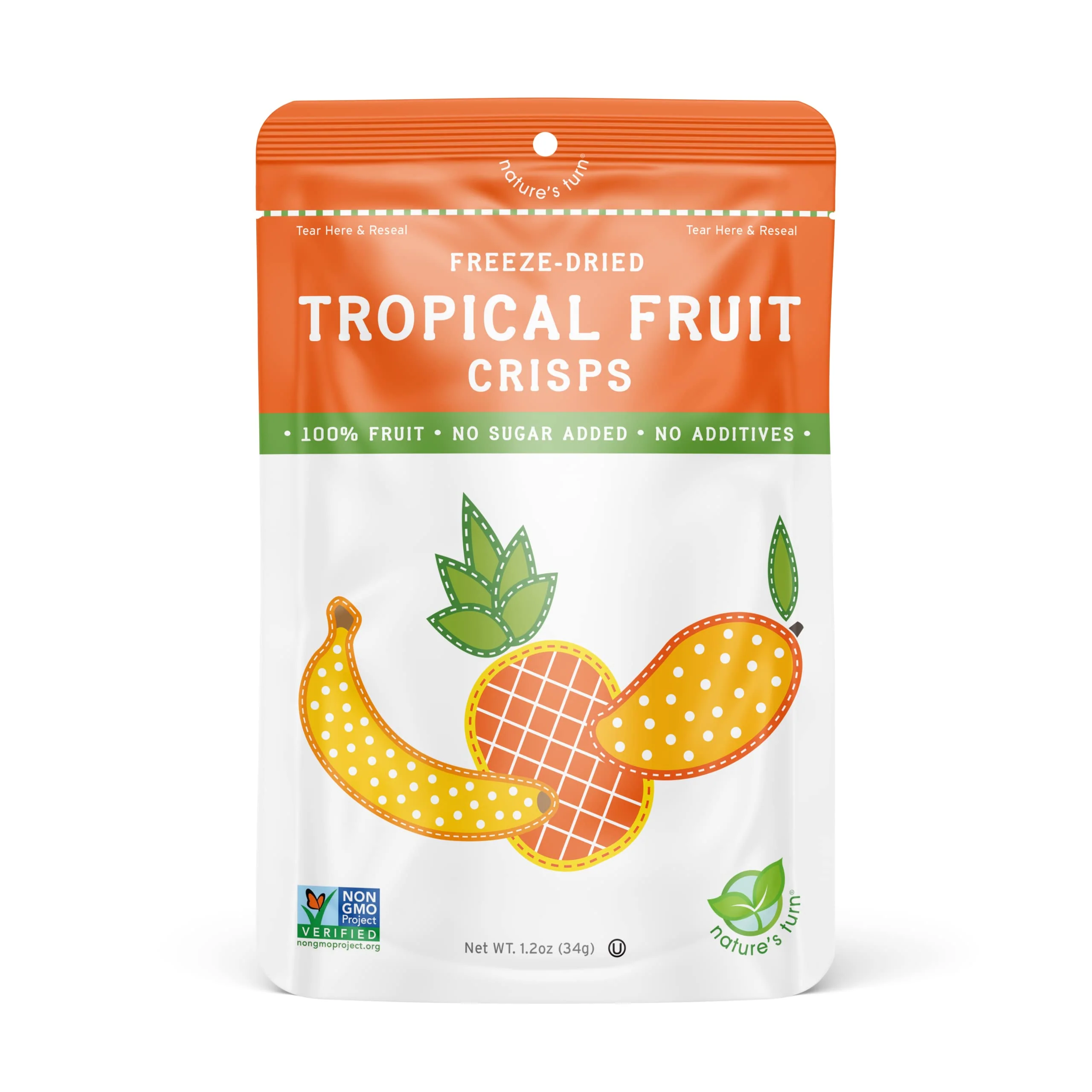 Nature’s Turn Freeze-Dried Fruit Snacks, Tropical Crisps - Pack of 6 (1.2 oz Each) - Image 2