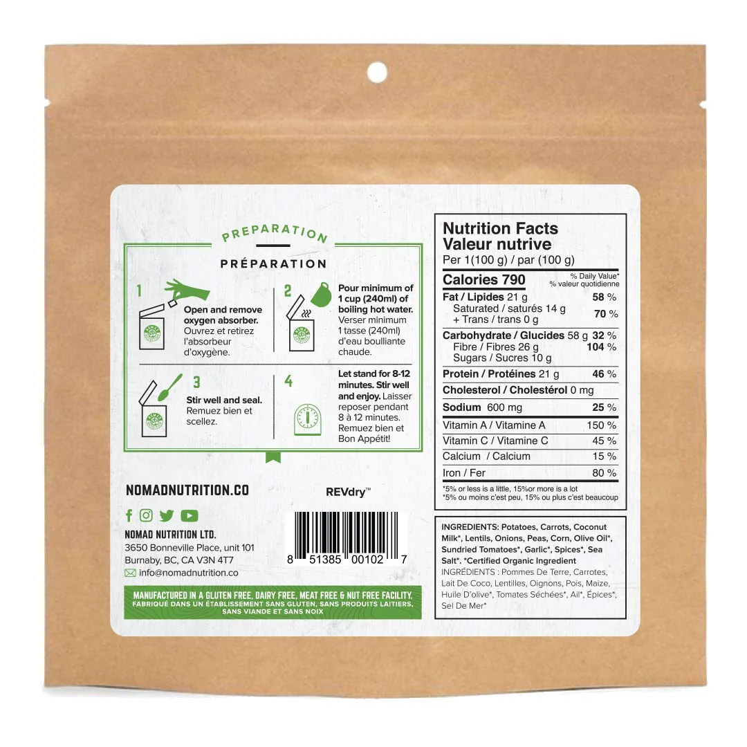 Nomad Nutrition - Irish Shepherd's Pie - Plant-Based Dehydrated Meal - Single Pack - Image 6