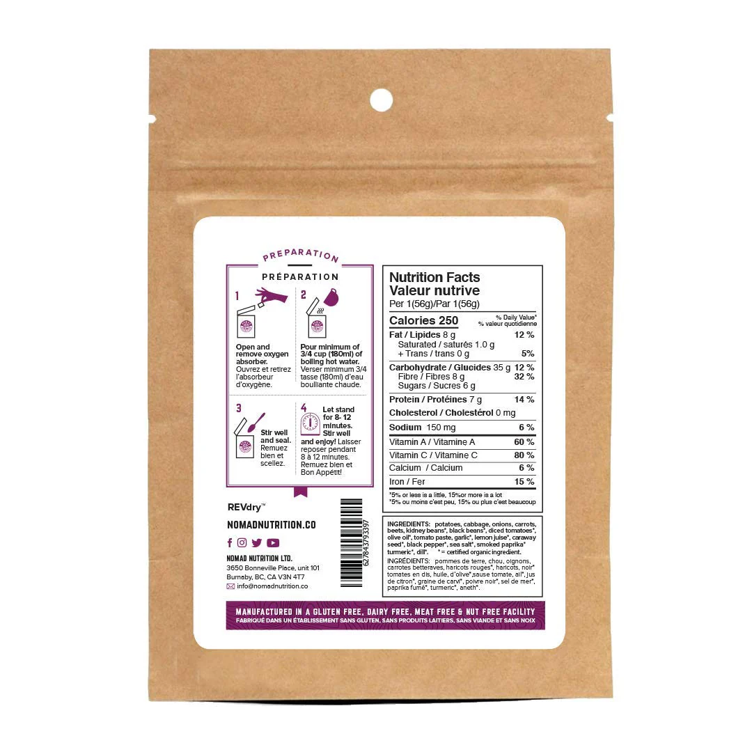 Nomad Nutrition - Ukrainian Borscht - Plant-Based Dehydrated Meals - 2 Pack - Image 5