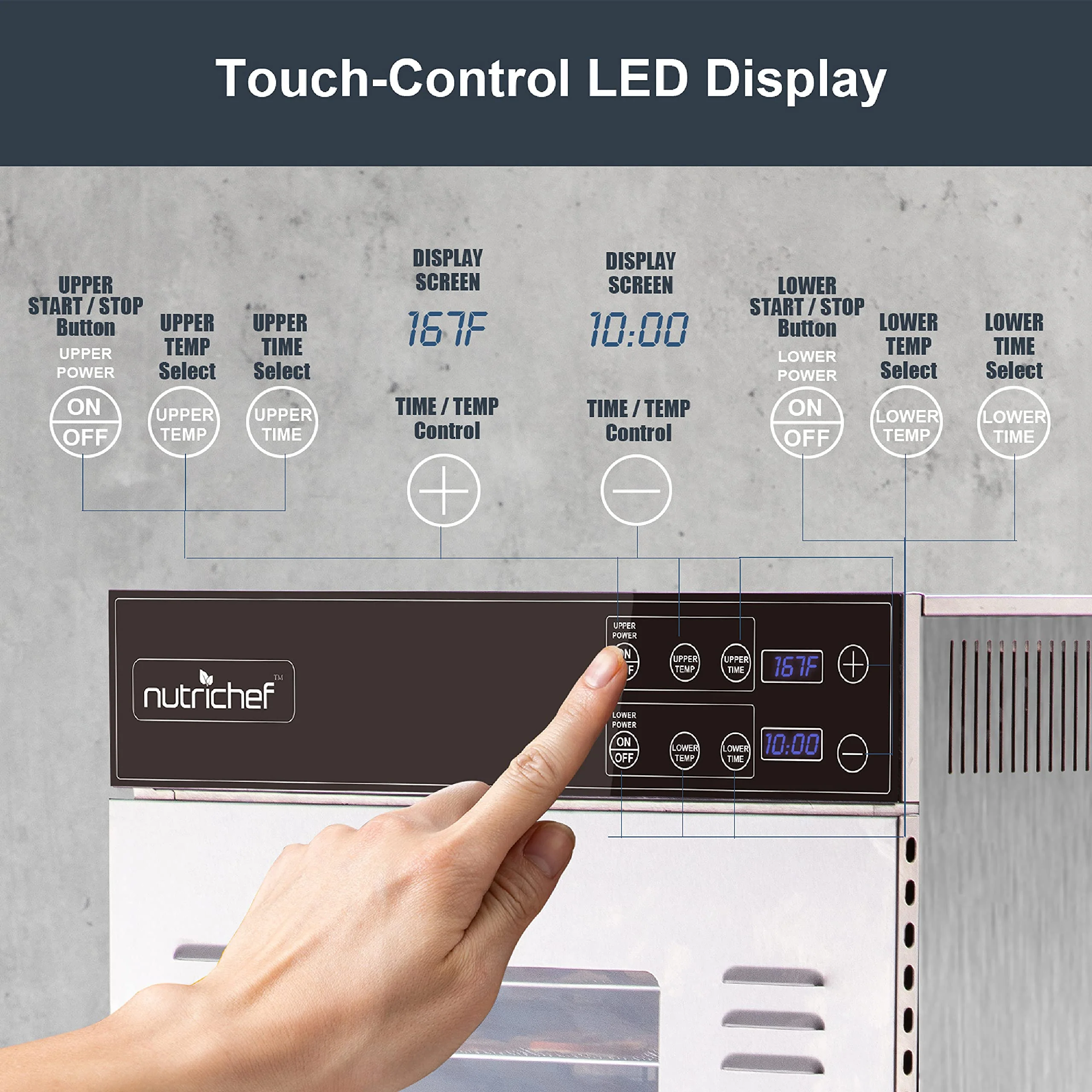 NutriChef Electric Food Dehydrator Machine - 2000-Watt Premium Multi-Tier Dryer With 20 Shelf Stainless Steel Trays - NCFD20S - Image 7