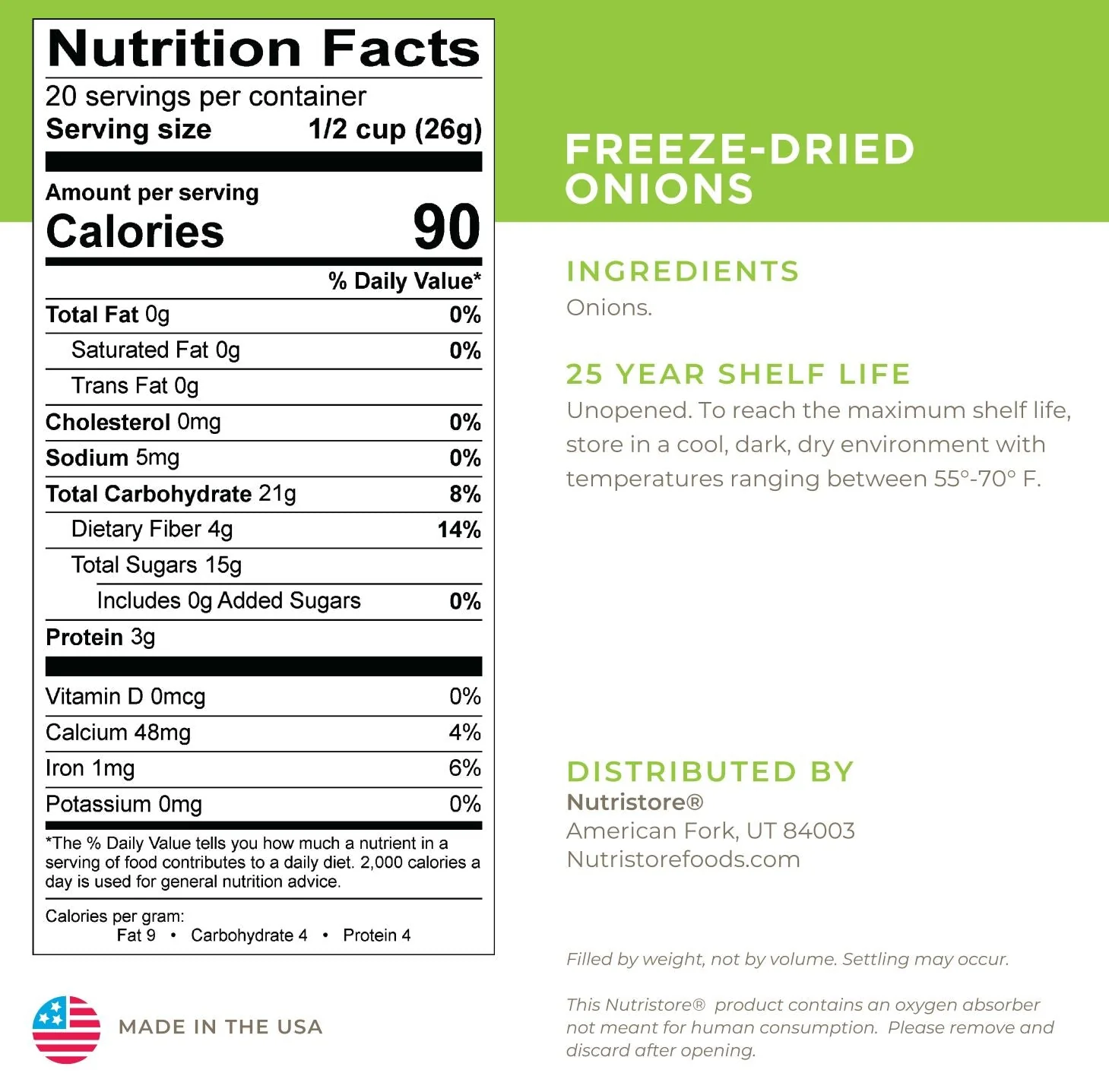 Onions Freeze Dried - #10 Can - Image 2