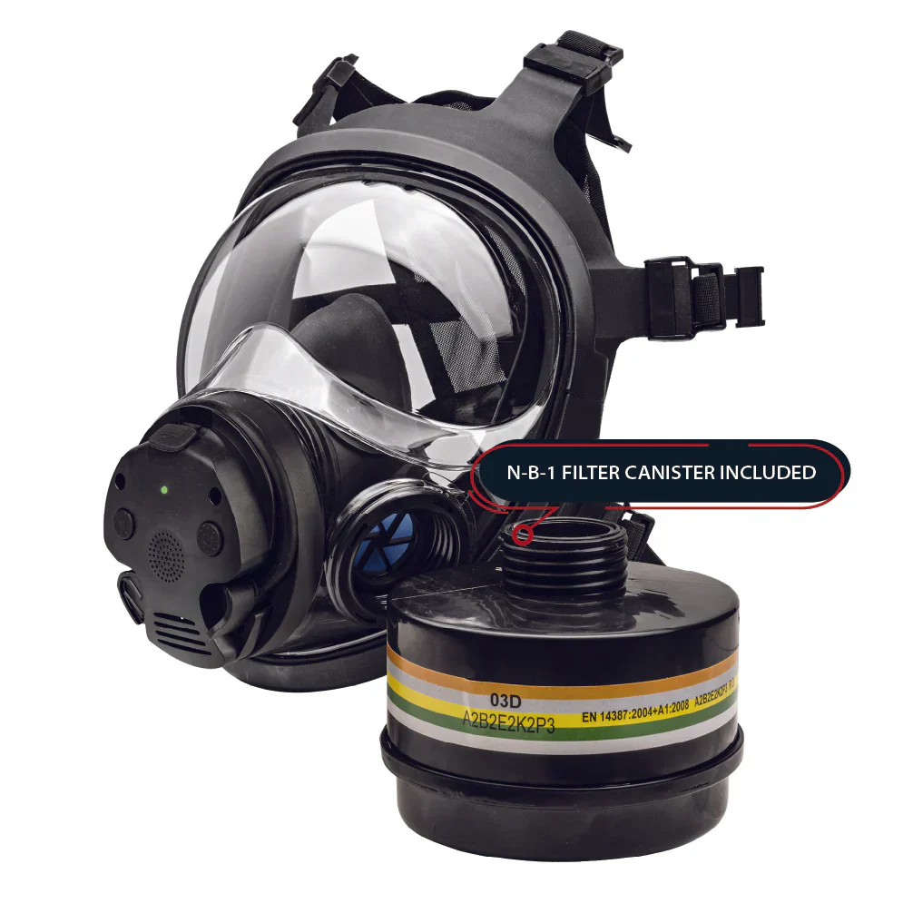 Parcil Safety NB-100E Tactical Gas Mask with Electronic Voice Amplifier and Radio Transmitter/Receiver - Image 4