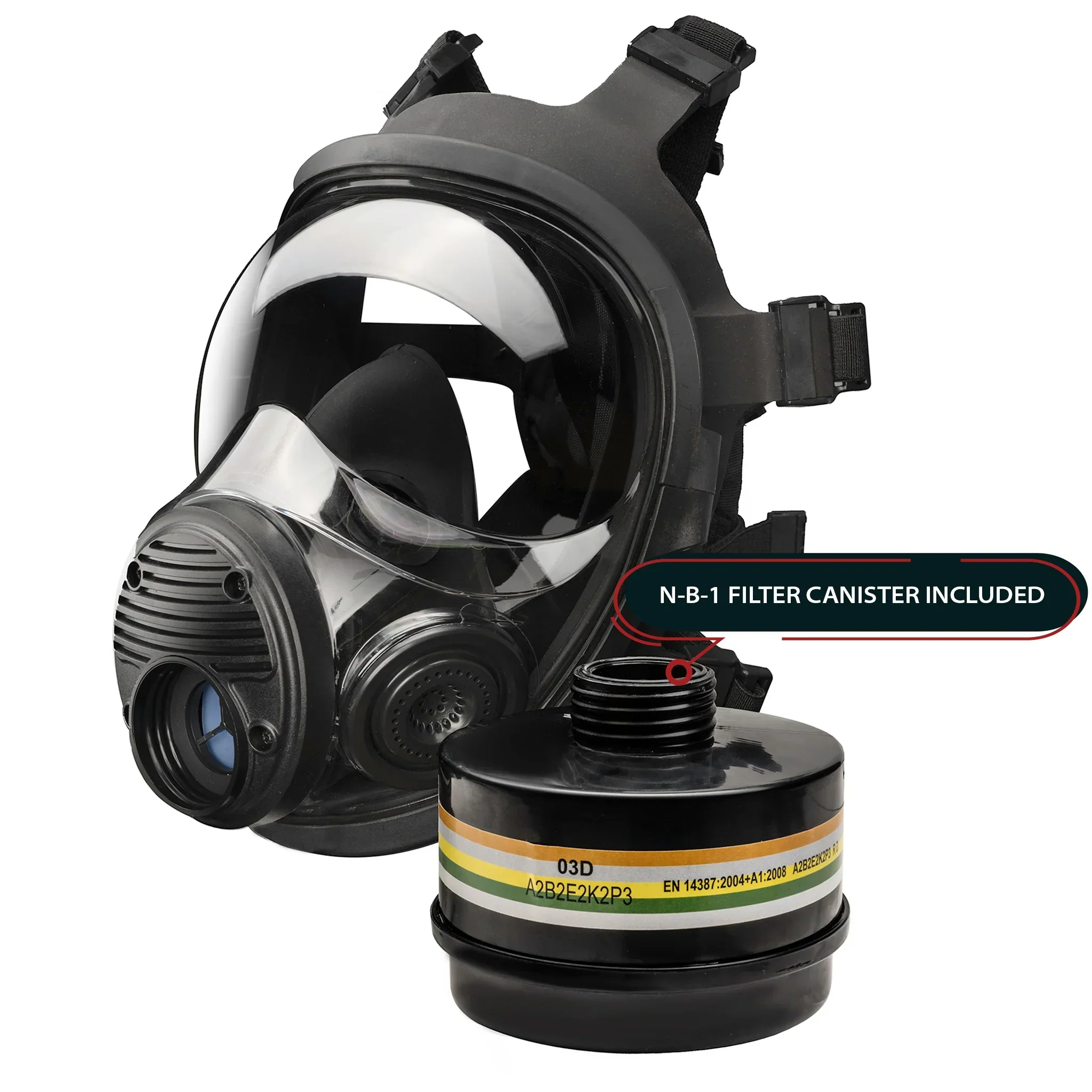Parcil Safety NB-100V Tactical Gas Mask with Voice Amplifier - Image 5