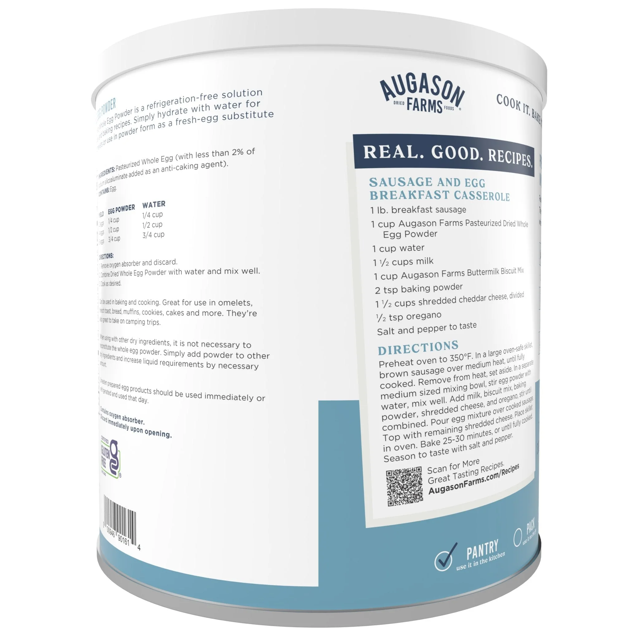 Pasteurized Dried Whole Egg Powder Can, 85 Servings - Image 2