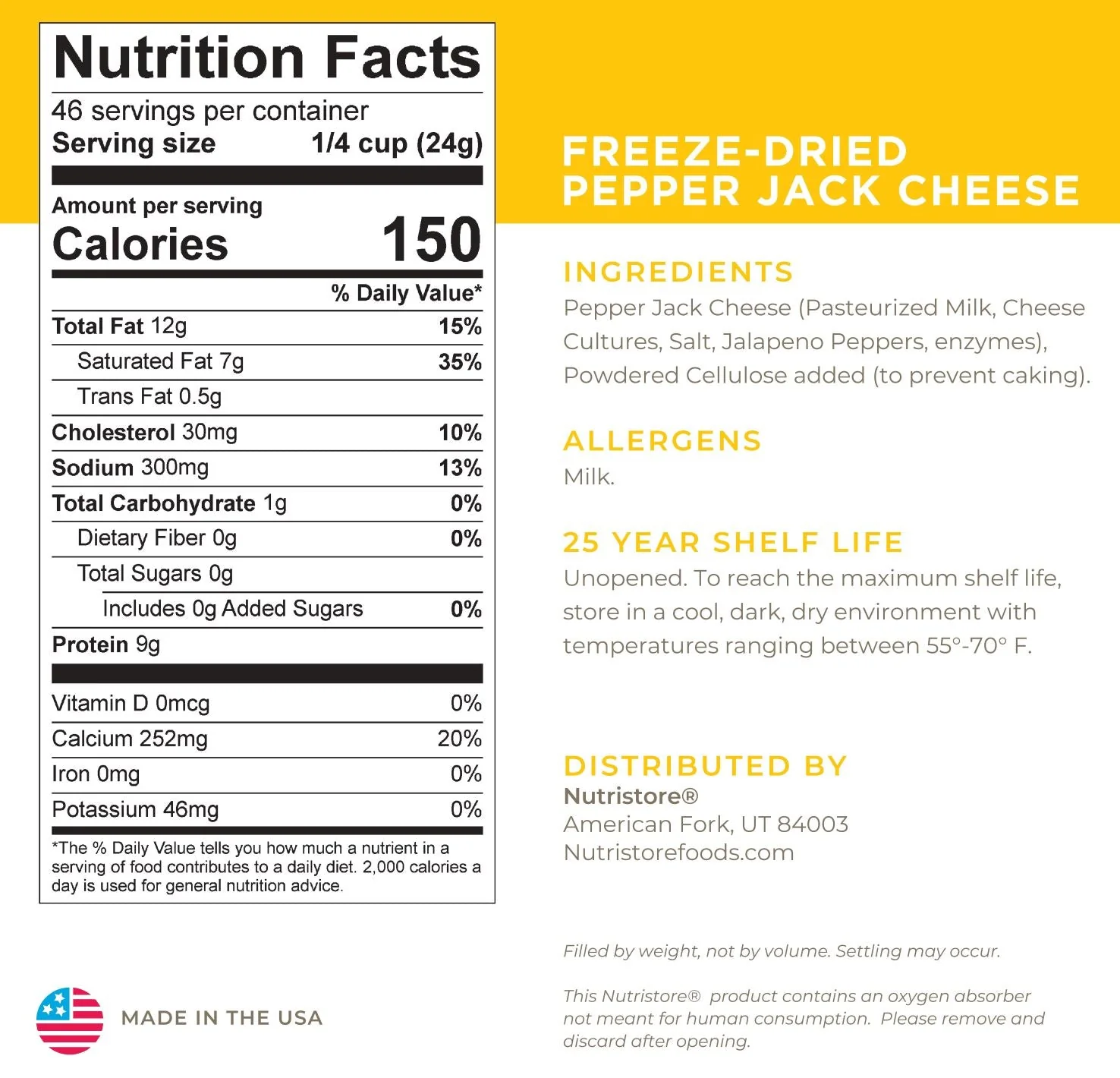 Pepper Jack Cheese Freeze Dried - #10 Can - Image 2