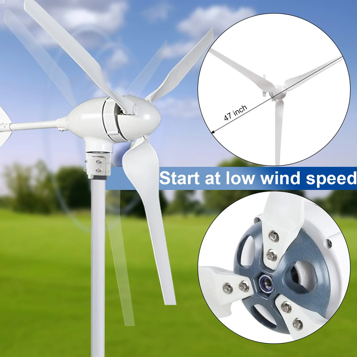 Pikasola - Wind Turbine Generator 400W 12V + Charge Controller - Image 3