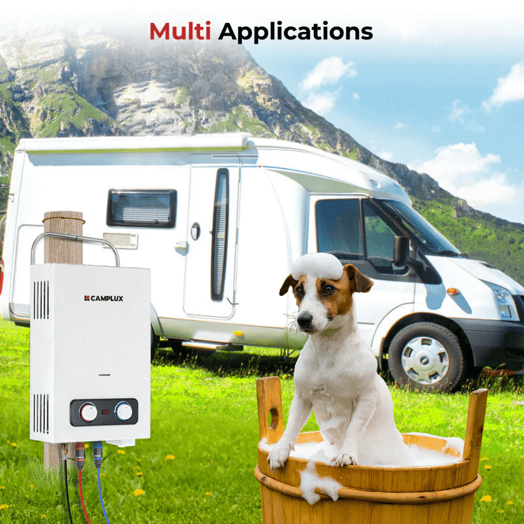 Portable Water Heater, Camplux 1.58 GPM Tankless Gas Water Heater, Outdoor Camping Water Heater Propane Shower, White - Image 4