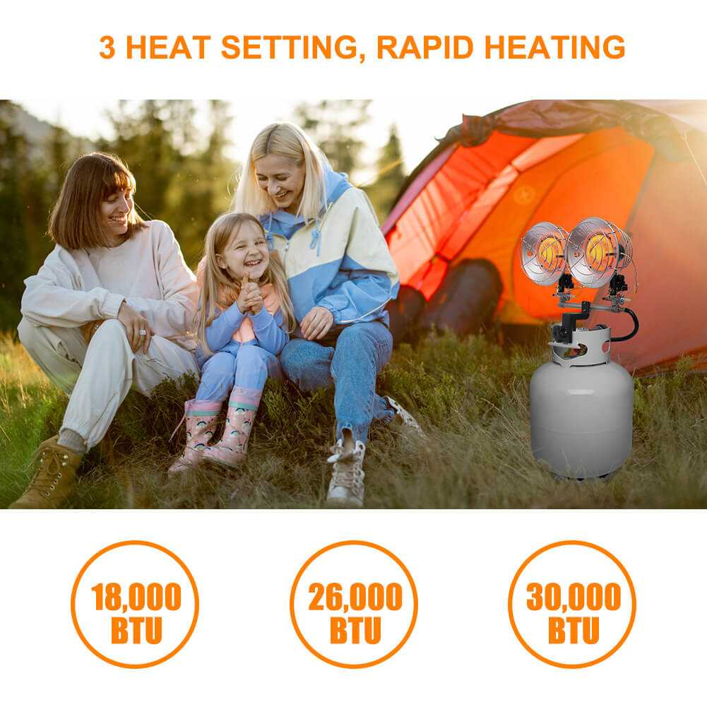 Propane Tank Top Heater, Camplux Outdoor Tanktop Heater with Tip-Over Switch for Garage, Camping, Hunting, Double Burner Heavy Duty Steel 30,000 BTU - Image 6