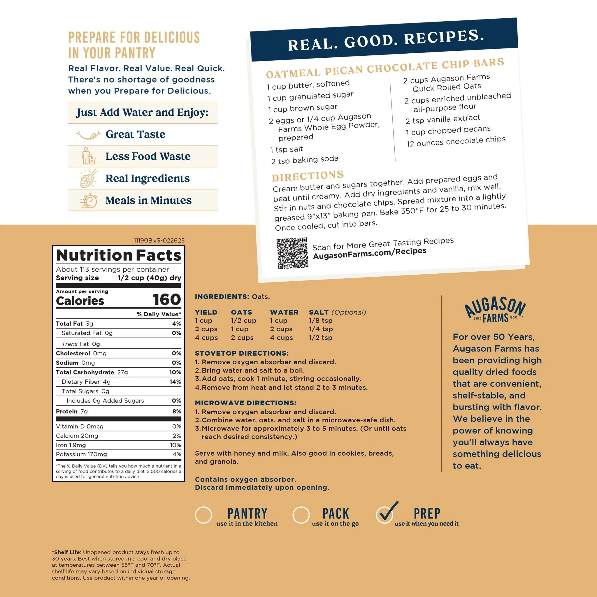 Quick Oats 4 Gallon Pail, 113 Servings - Image 3