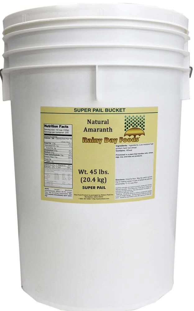 Rainy Day Foods Non-GMO Amaranth Natural 5 Gallon 37 lb. Super Pail - 180 Servings