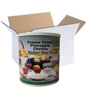 Rainy Day Foods Non-GMO Freeze-Dried Pineapple Chunks #10 Cans - 6 Pack - Image 4