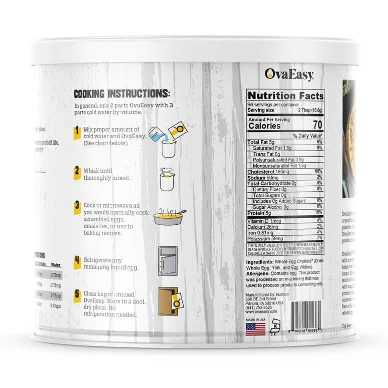 Ova Easy Eggs 36 oz. #10 Can - 96 Servings - Image 4