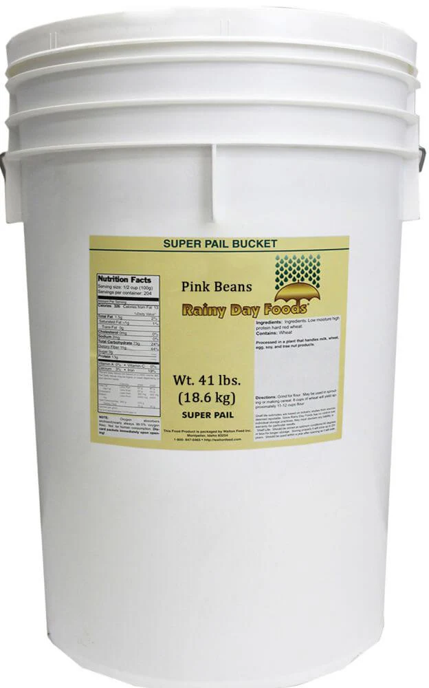 Rainy Day Foods Pink Beans 5 Gallon 34 lb. Super Pail - 146 Servings