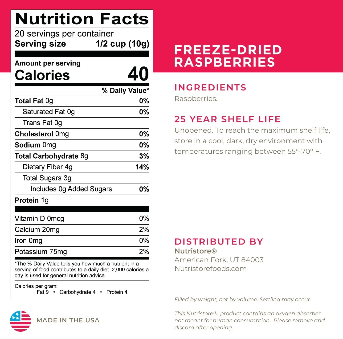 Raspberries Freeze Dried - #10 Can - Image 2