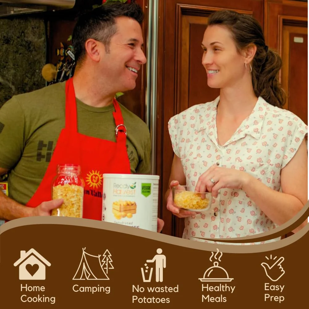 Ready Harvest Dehydrated Diced Potatoes - 25 Year Shelf Life - Six #10 Cans - Image 3