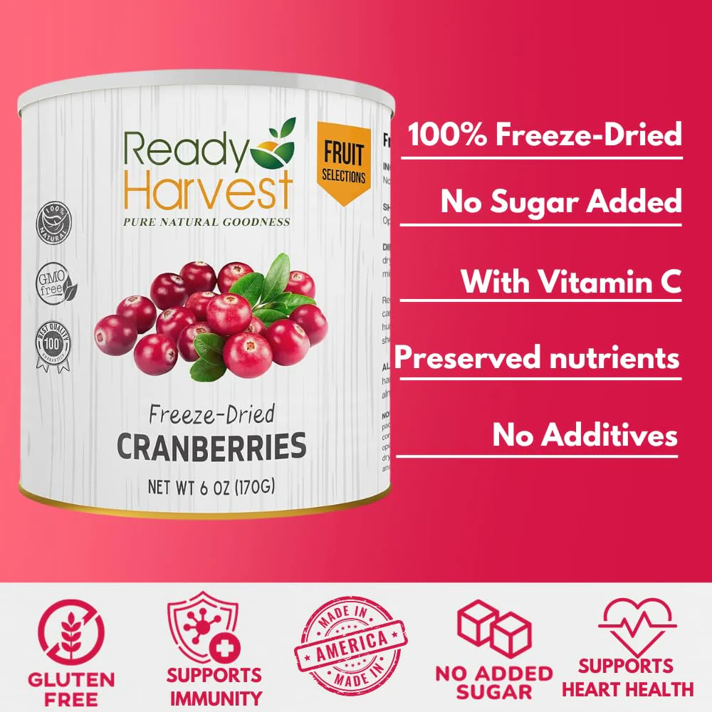 Ready Harvest Freeze-Dried Cranberries #10 Cans - 6 Pack - Image 3