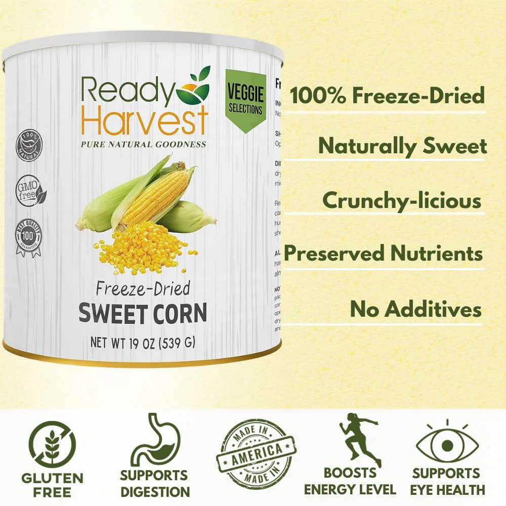 Ready Harvest Freeze-Dried Sweet Corn #10 Cans - 6 Pack - Image 5