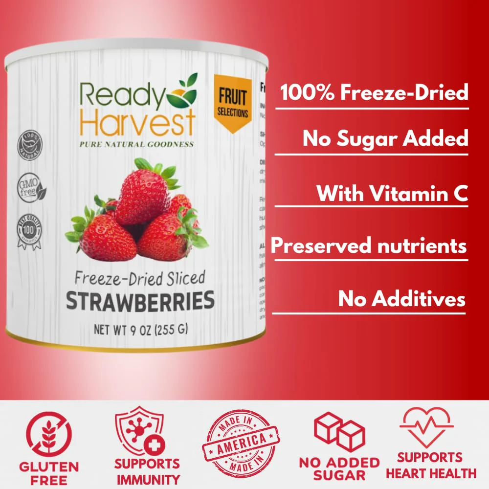 Ready Harvest Freeze-Dried Strawberries #10 Cans - 6 Pack - Image 6
