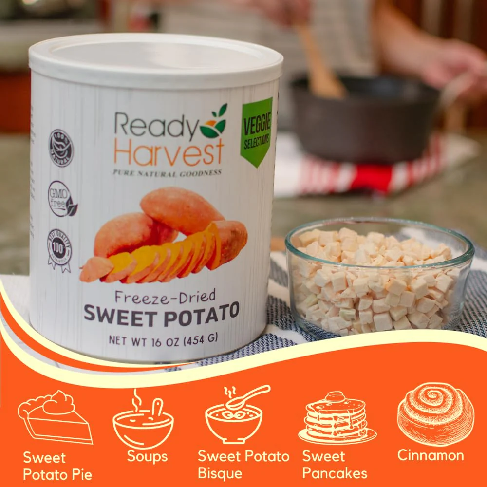 Ready Harvest Freeze-Dried Sweet Potatoes #10 Cans - 6 Pack - Image 5