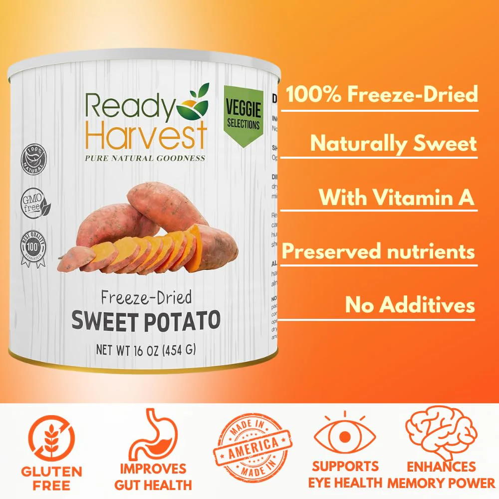 Ready Harvest Freeze-Dried Sweet Potatoes #10 Cans - 6 Pack - Image 6