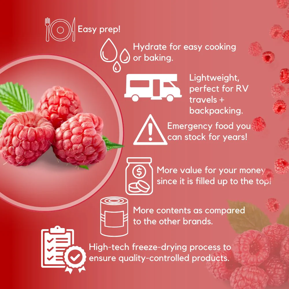 Ready Harvest Freeze-Dried Raspberries - #10 Can - Image 3
