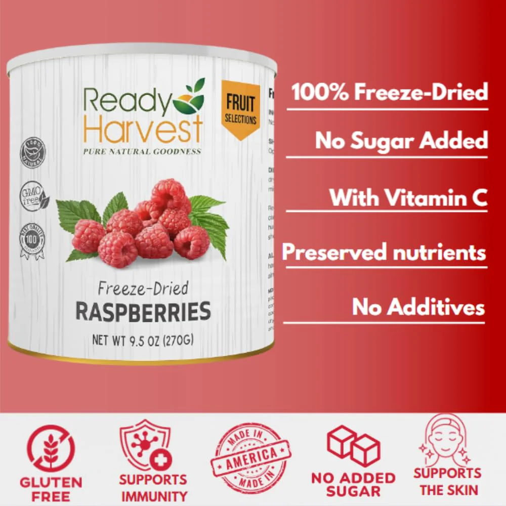 Ready Harvest Freeze-Dried Raspberries - #10 Can - Image 6