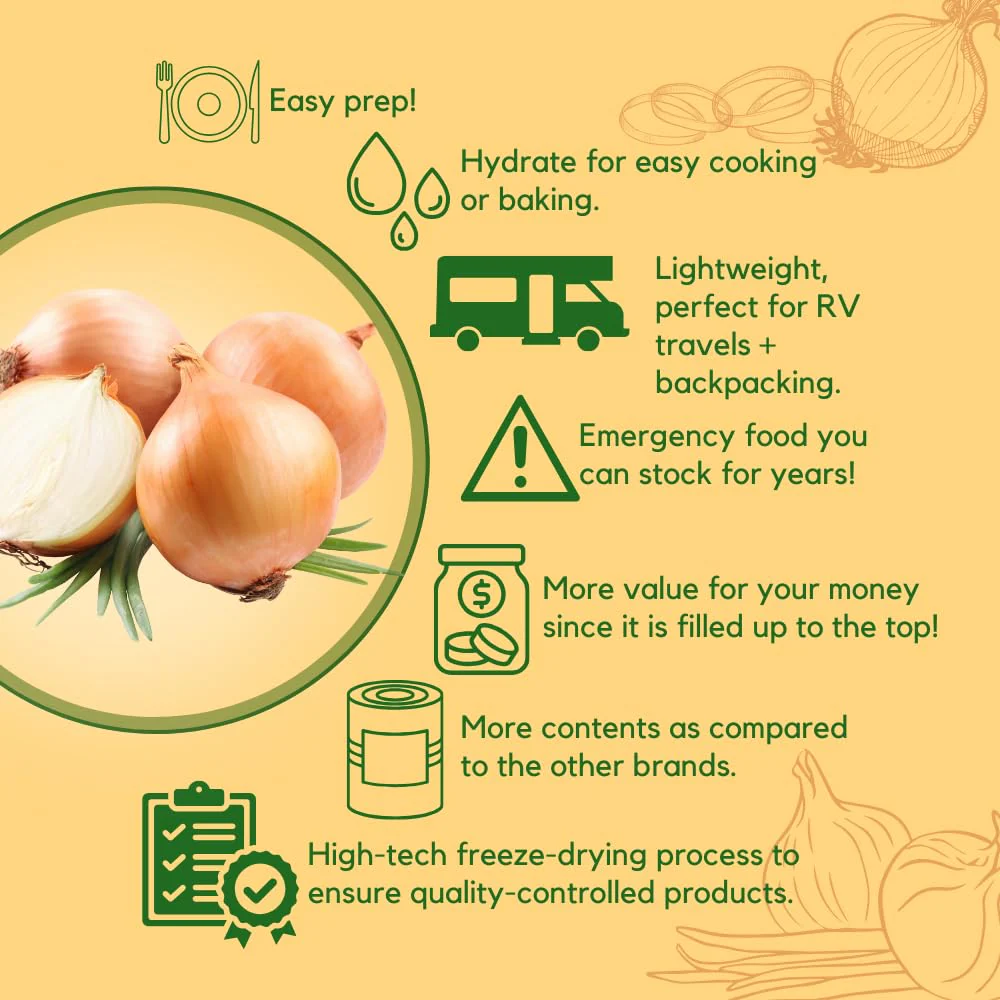 Ready Harvest Freeze-Dried Yellow Onions - #10 Can - Image 3