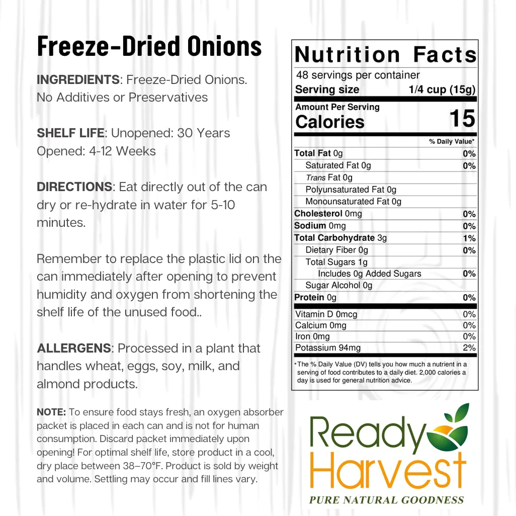 Ready Harvest Freeze-Dried Yellow Onions - #10 Can - Image 9