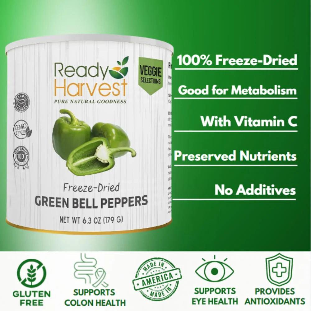 Ready Harvest Freeze-Dried Bell Peppers - 30 Year Shelf Life - #10 Can - Image 5