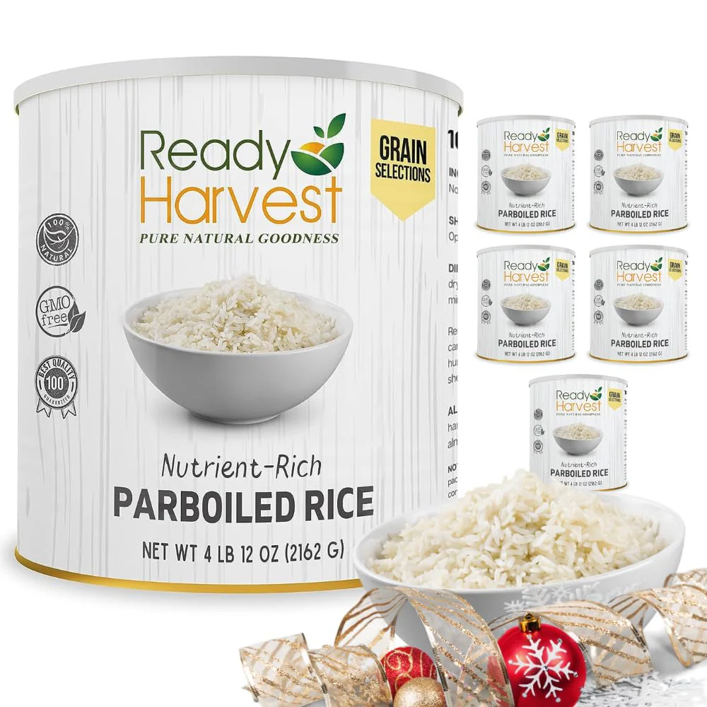 Ready Harvest Parboiled White Rice #10 Cans - 6 Pack