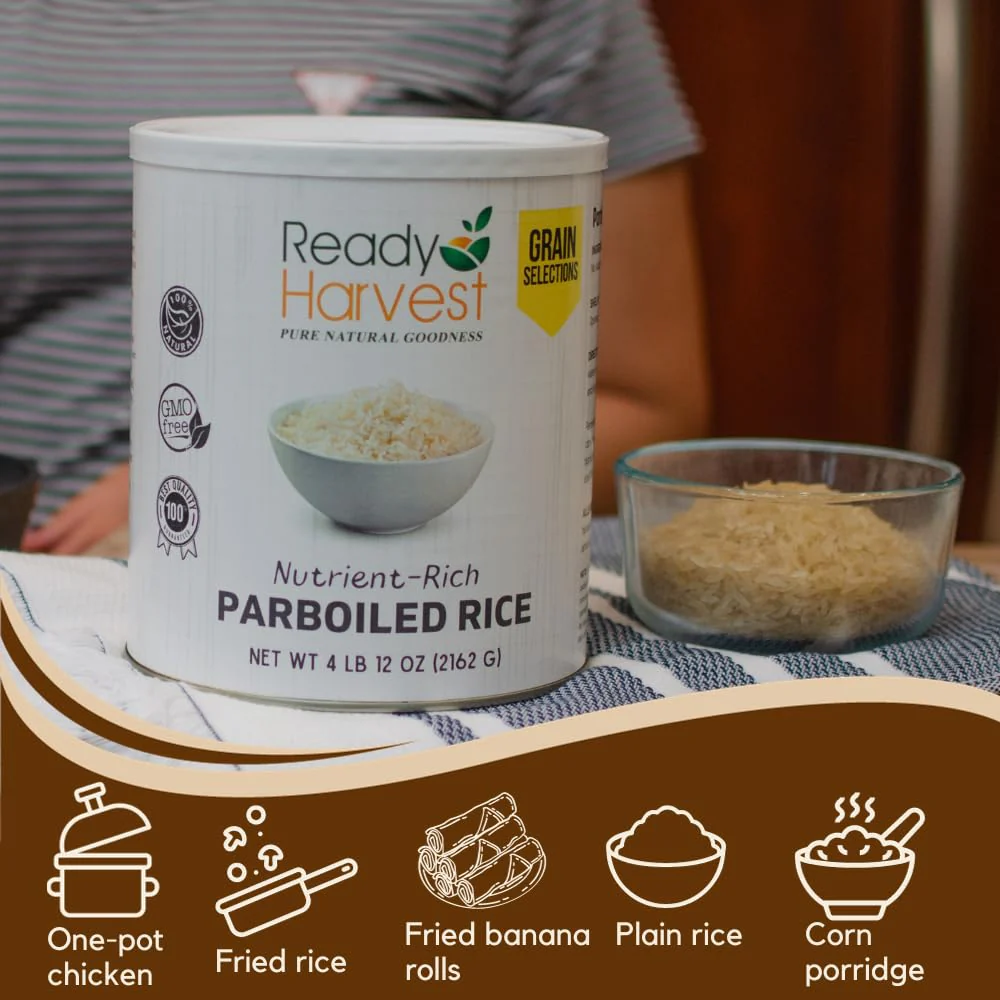 Ready Harvest Parboiled White Rice #10 Cans - 6 Pack - Image 5