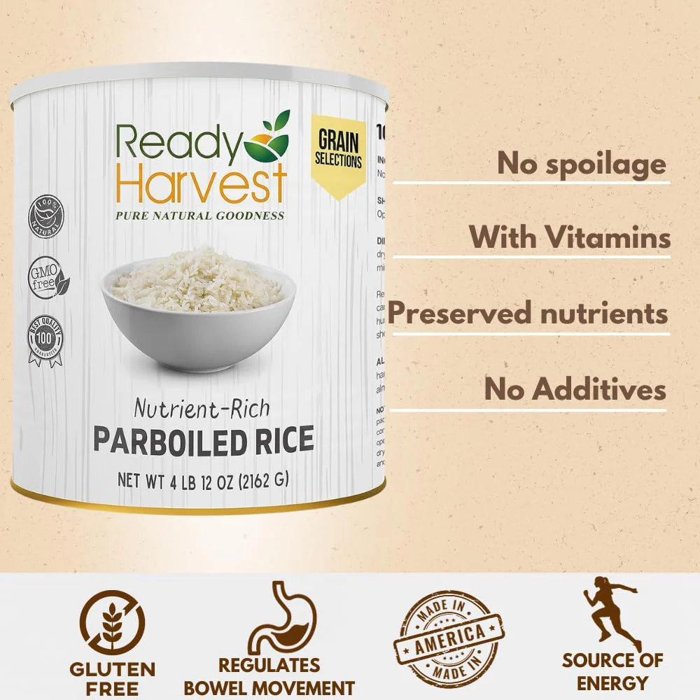 Ready Harvest Parboiled White Rice #10 Cans - 6 Pack - Image 6