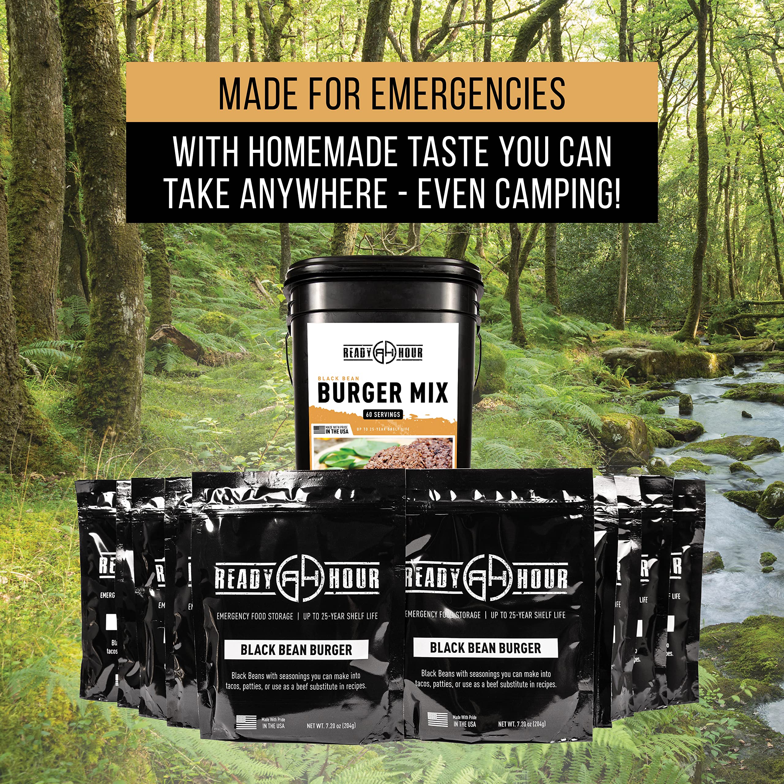 Ready Hour Black Bean Burger Mix - 10 Resealable Pouches - 60 Servings - Image 5