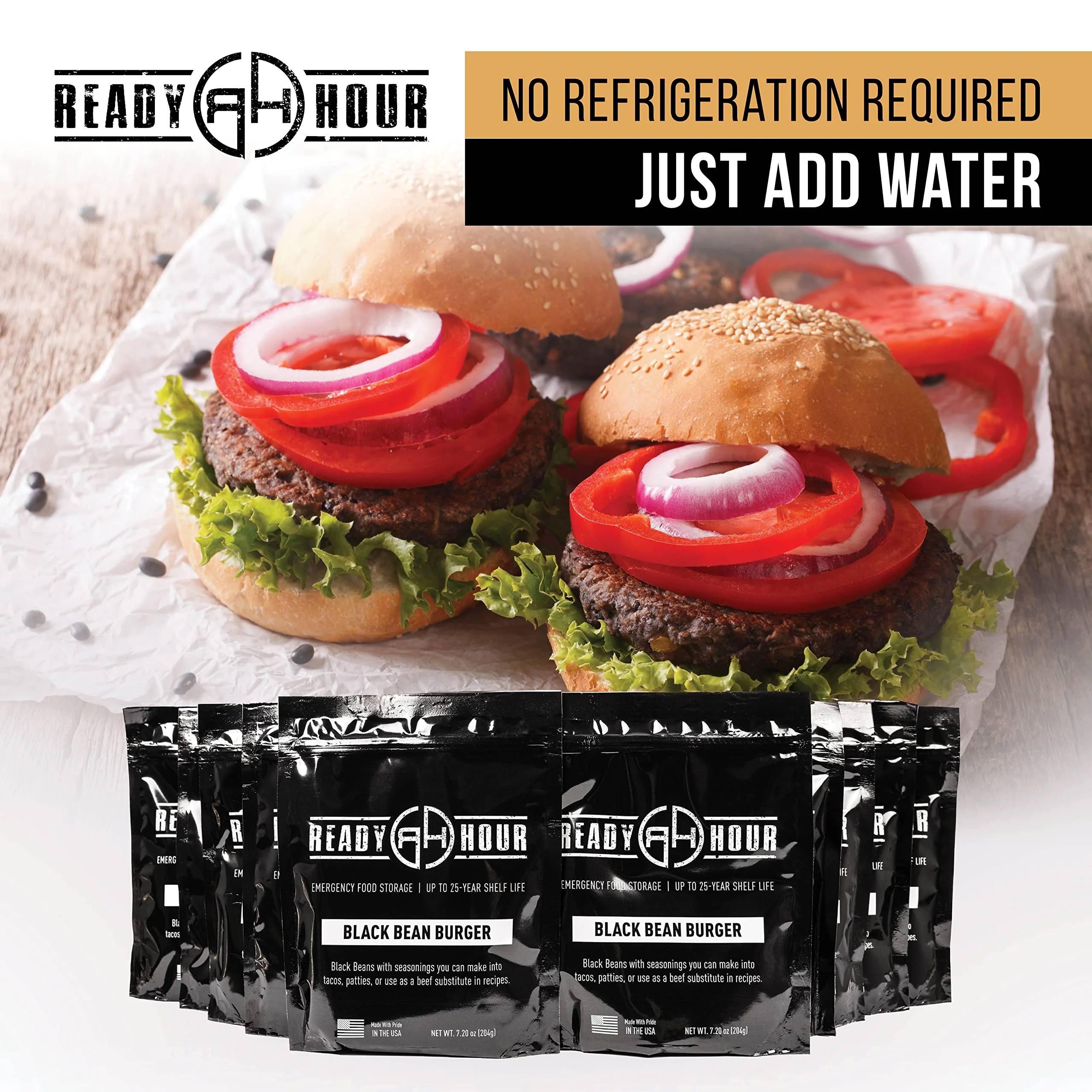 Ready Hour Black Bean Burger Mix - 10 Resealable Pouches - 60 Servings - Image 6