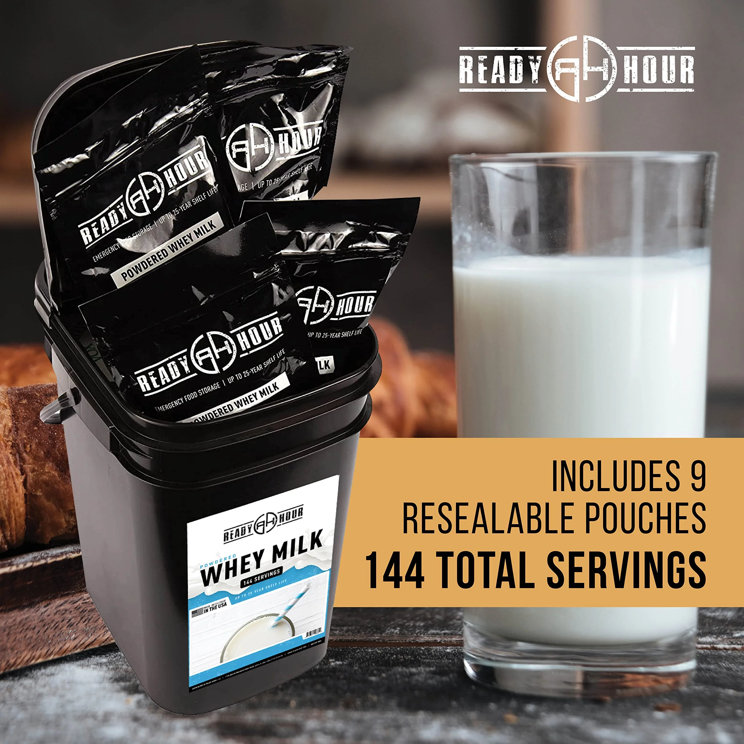 Ready Hour Bulk Powdered Real Whey Milk Pail - 144 Servings - Image 4
