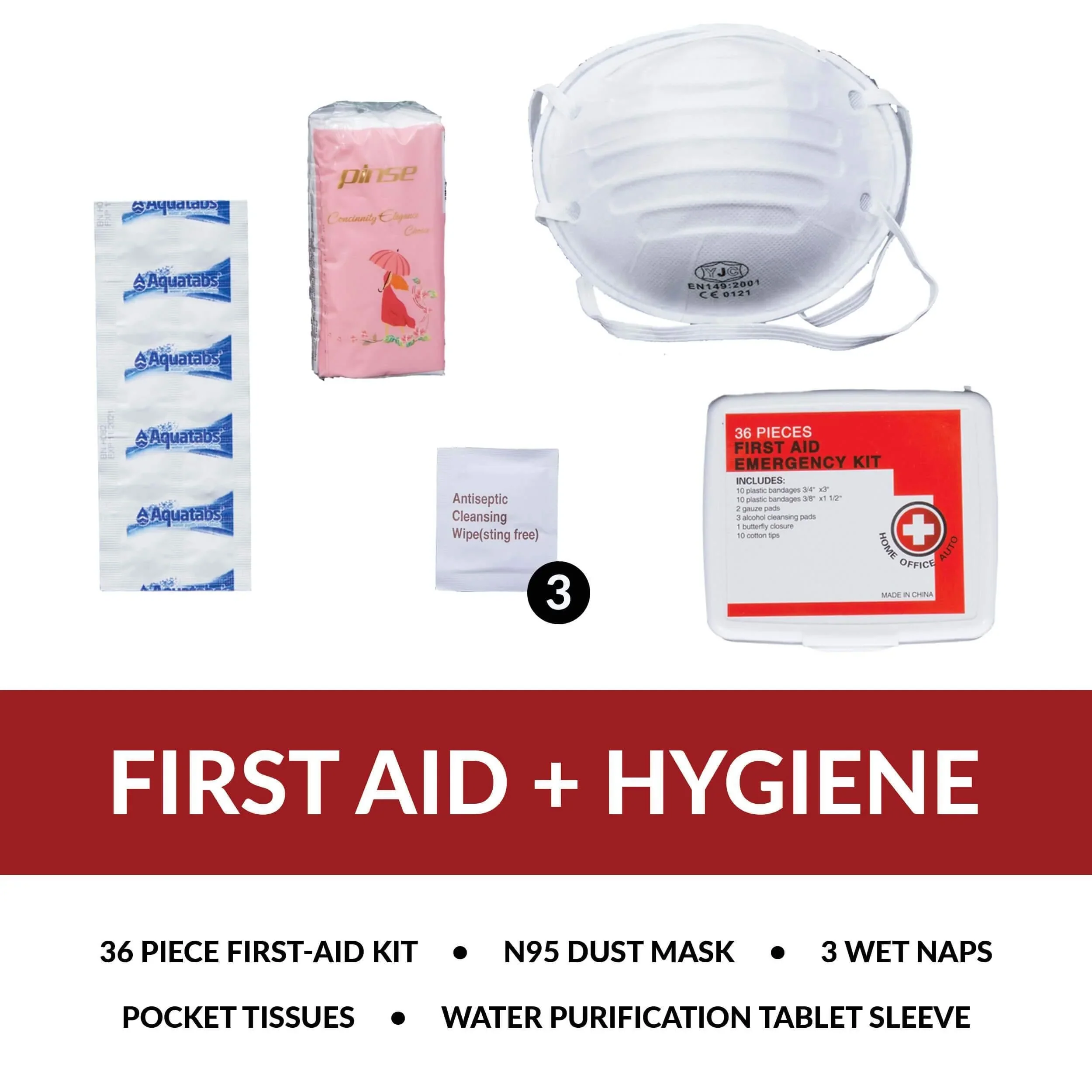 ReadyWise - 64 Piece Survival Back Pack (Red) - Image 3