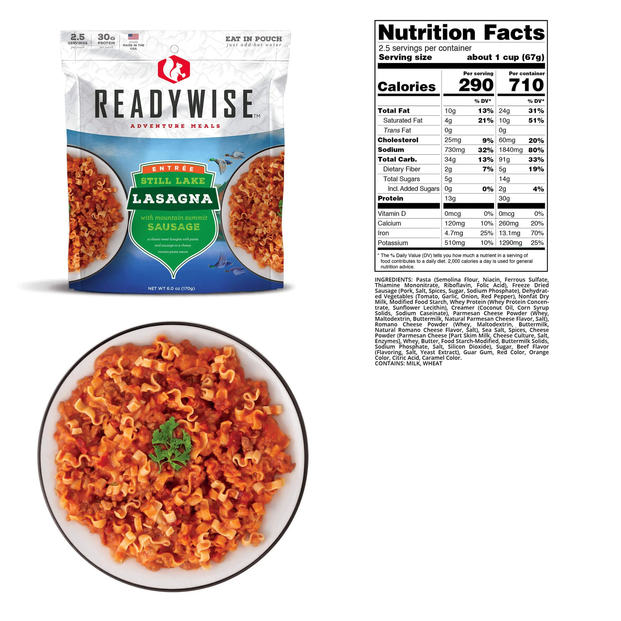 ReadyWise - Still Lake Lasagna with Sausage - 6 Pack - Image 3