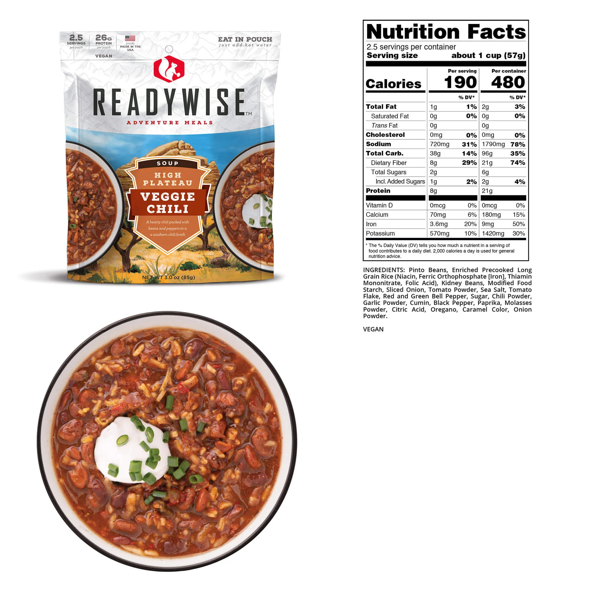 ReadyWise - High Plateau Veggie Chili Soup - 6 Pack - Image 3